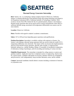 Thermal Energy Generator Internship