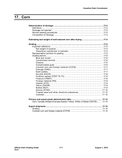 Corn &ndash; Chapter 17 &ndash; Official Grain Grading Guide
