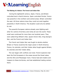 The Making of a Nation: The French and Indian War