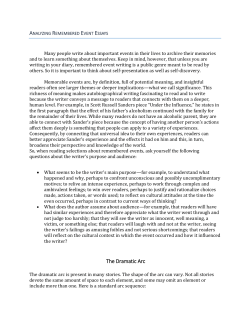 ENG1A Analyzing Remembered Events and the Dramatic Arc Acc