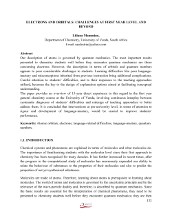 133 ELECTRONS AND ORBITALS: CHALLENGES AT FIRST YEAR