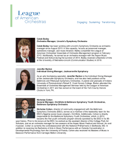 Speaker Bios - League of American Orchestras