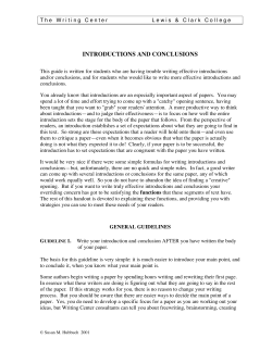 introductions and conclusions