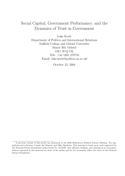Social Capital, Government Performance, and the