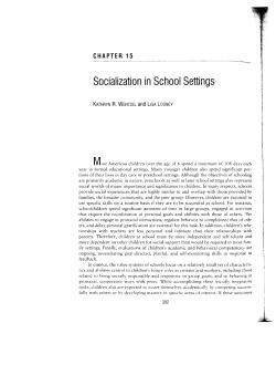 Socialization in School Settings