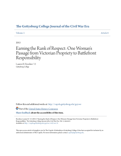 Earning the Rank of Respect: One Woman`s Passage from Victorian