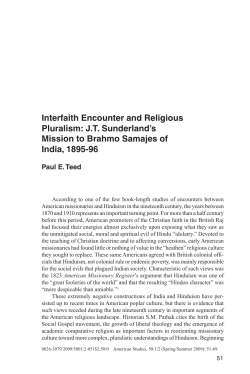 Interfaith Encounter and Religious Pluralism: J.T. Sunderland`s