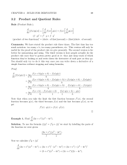 3.2 Product and Quotient Rules