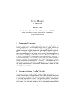 Group Theory: A Tutorial - rci.rutgers.edu