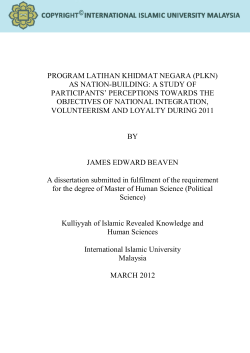 Program Latihan Khidmat Negara (PLKN) as nation - Library