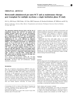 Bortezomib administered pre-auto-SCT and as