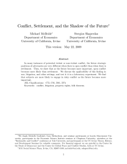 Conflict, Settlement, and the Shadow of the Future
