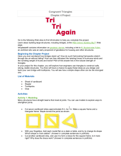 Congruent Triangles Chapter 4 Project