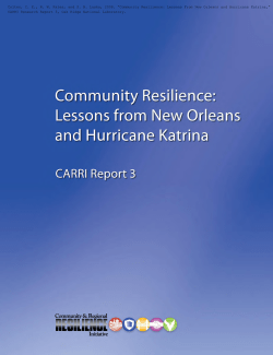 Community Resilience: Lessons From New Orleans and Hurricane