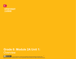 Grade 6: Module 2A Unit 1: Overview