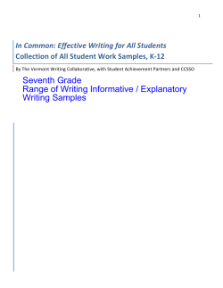 Seventh Grade Range of Writing Informative / Explanatory Writing