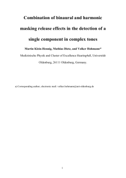 Combination of binaural and harmonic masking