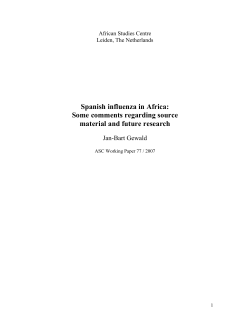 Spanish influenza in Africa - African Studies Centre Leiden
