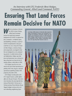 (Ben) Hodges, Commanding General, Allied Land Command, NATO