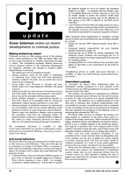 update - Centre for Crime and Justice Studies