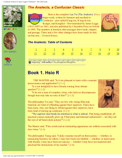 Confucian Analects in James Legge`s Translation