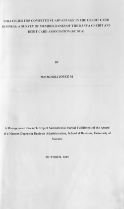 Strategies for competitive advantage in the credit card business: A