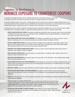 minimize exposure to counterfeit coupons