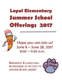 Summer School Booklet 2017