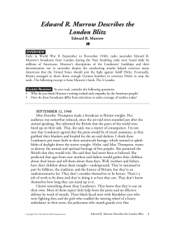 Edward R. Murrow Describes the London Blitz