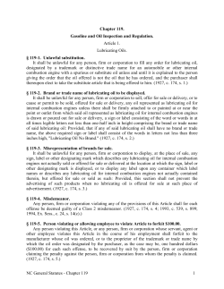 NC General Statutes - Chapter 119 1 Chapter 119. Gasoline and Oil