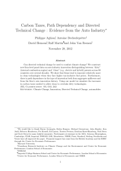 Carbon Taxes, Path Dependency and Directed Technical Change