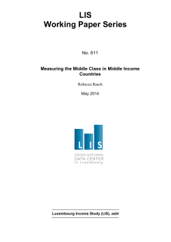 Measuring the Middle Class in Middle Income Countries