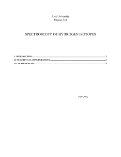 spectroscopy of hydrogen isotopes
