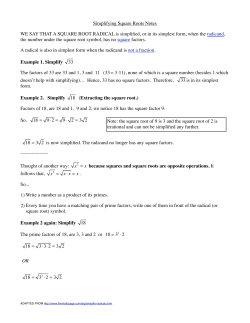 Simplifying Square Roots copy 2