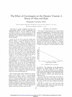The Effect of Carcinogens on the Hepatic Vitamin A Stores of Mice