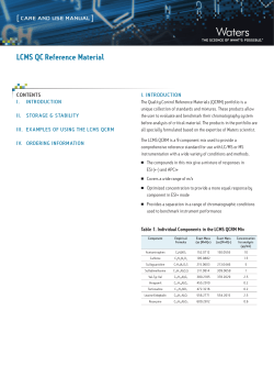 LCMS QC Reference Material