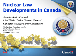 Nuclear Law Developments in Canada