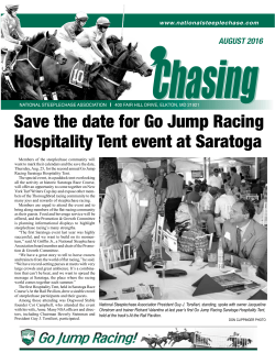 Save the date for Go Jump Racing Hospitality Tent event at Saratoga