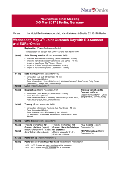 NeurOmics Final Meeting 3-5 May 2017 | Berlin, Germany