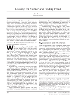 Looking for Skinner and Finding Freud