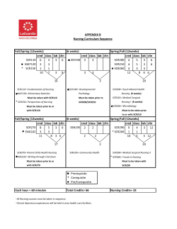 APPENDIX B Nursing Curriculum Sequence Fall/Spring (12weeks