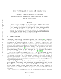 The visible part of plane self-similar sets arXiv:1004.5067v1 [math