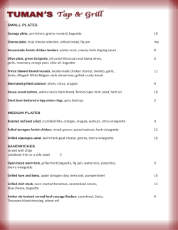 SMALL PLATES Sausage plate, cornichons, grainy mustard