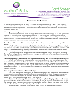 Prednisone | Prednisolone | MotherToBaby