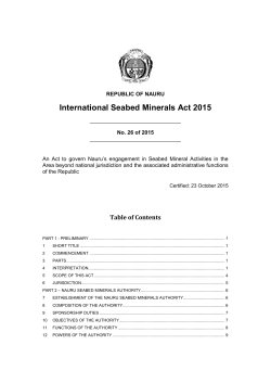 International Seabed Minerals Act 2015