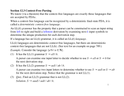 Section 12.3 Context-Free Parsing We know (via a theorem) that the