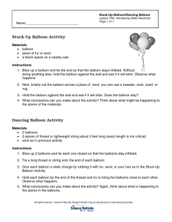 Stuck-Up Balloon Activity Dancing Balloon Activity