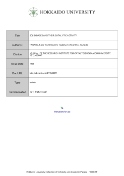 SOLID BASES AND THEIR CATALYTIC ACTIVITY