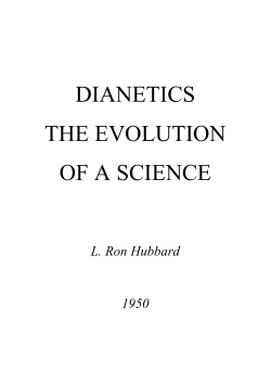 Dianetics Evolution of a Science