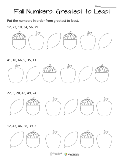 Fall Numbers: Greatest to Least